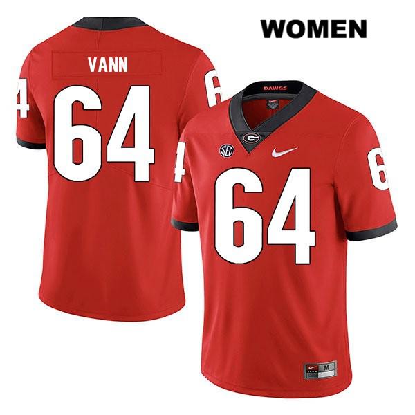 Georgia Bulldogs Women's David Vann #64 NCAA Legend Authentic Red Nike Stitched College Football Jersey HTJ0756MX